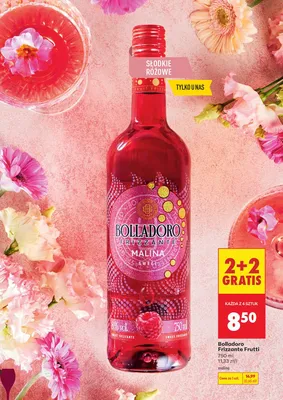 Wino bezalkoholowe, musujące Frizzante Frutti malina 2+2 GRATIS promocja w Biedronka