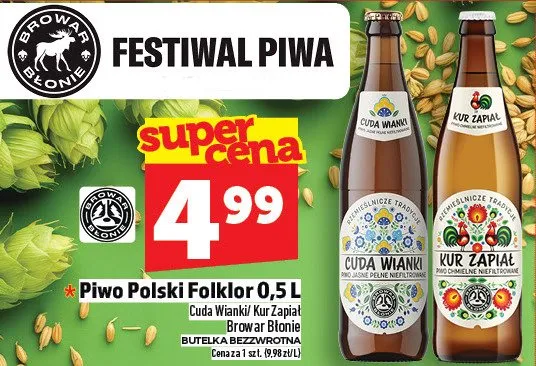 Piwo Cuda Wianki Polski Folklor jasne pełne niefiltrowane promocja w TOPAZ
