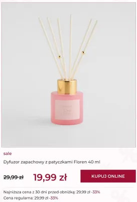 Dyfuzor zapachowy z patyczkami Floren promocja w home&you