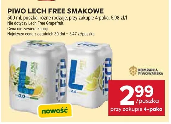 Piwo Lech Free smakowe promocja w Stokrotka