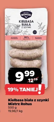 Kiełbasa biała z szynki Mistrz Rohus promocja w Netto