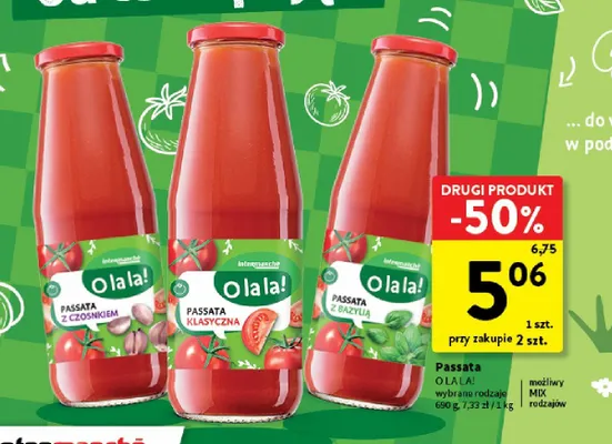Passata z czosnkiem O la la! promocja w Intermarche