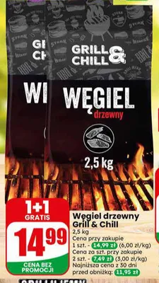 Węgiel drzewny Grill & Chill promocja w Dino
