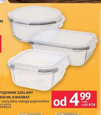 Pojemnik szklany Kwadrat promocja w Selgros
