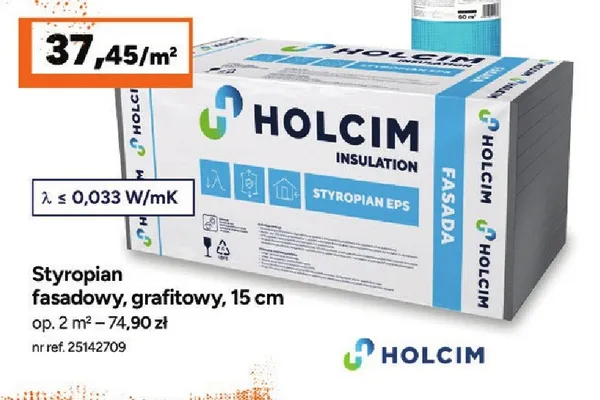 Styropian fasadowy grafitowy 15 cm Holcim promocja w Bricoman