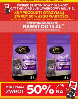 Żwirek bentonitowy dla kota Lawendowy Miluś promocja w POLOmarket