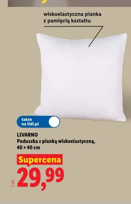 Poduszka z pianką wiskoelastyczną LIVARNO promocja w Lidl