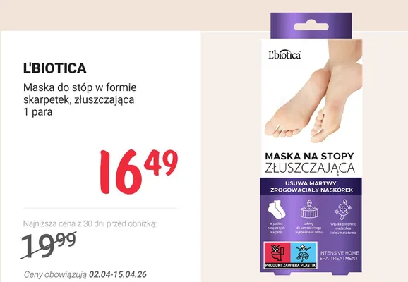 Maska do stóp w formie skarpetek, złuszczająca promocja w Rossmann