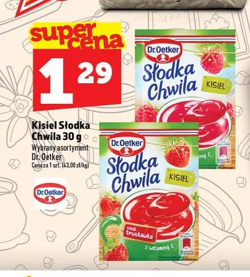 Kisiel o smaku truskawkowym Słodka Chwila Dr. Oetker promocja w TOPAZ