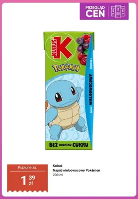 Napój wieloowocowy Pokémon Kubuś promocja w Dino