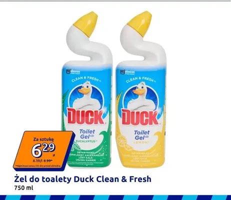 Żel do toalety Duck Clean & Fresh promocja w Action
