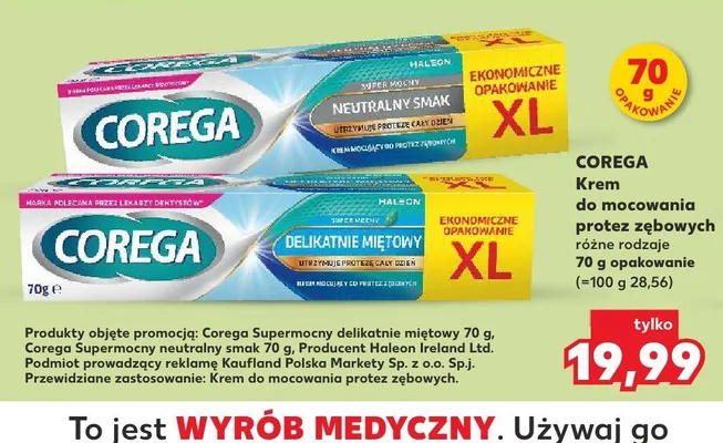 Krem do mocowania protez zębowych promocja w Kaufland