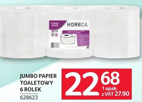 Papier toaletowy Jumbo Horeca White Cotton 6 rolek promocja w Selgros