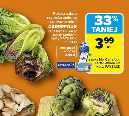 Polska sałata rzymska zielona mini CARREFOUR promocja w Carrefour