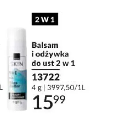 Balsam i odżywka do ust 2 w 1 SKIN 13722 promocja w AVON