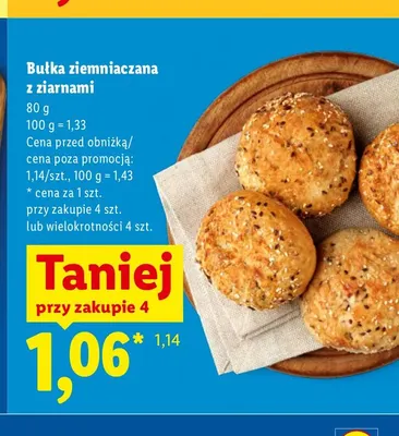 Bułka ziemniaczana z ziarnami promocja w Lidl