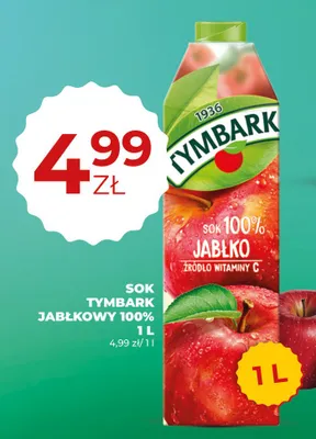 Sok Tymbark Jabłkowy 100% promocja w Duży Ben