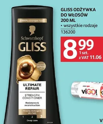 Odżywka do włosów Gliss Ultimate Repair 200 ml promocja w Selgros
