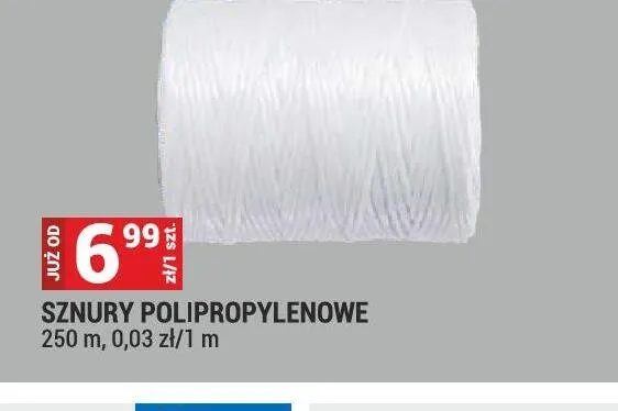 Sznur polipropylenowy promocja w Merkury Market