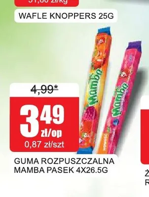 Guma rozpuszczalna Mamba pasek 4-pak 26.5g promocja w Bingo
