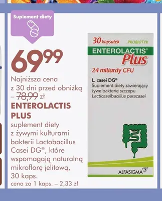 Suplement diety Enterolactis Plus promocja w Super-Pharm