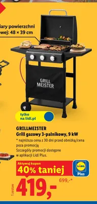 Grill gazowy 3-palnikowy GRILLMEISTER 9kW promocja w Lidl