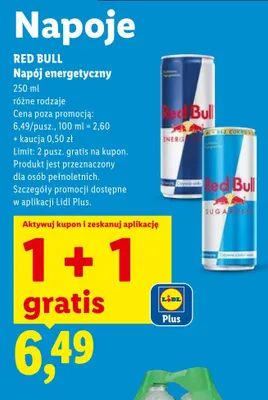 Napój energetyczny classic Red bull promocja w Lidl