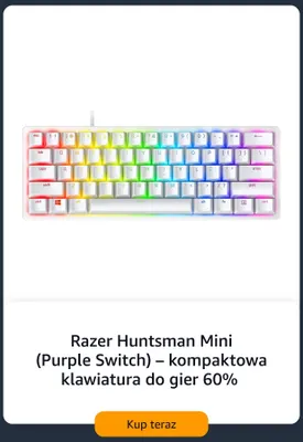 Klawiatura do gier Razer Huntsman Mini Purple Switch 60% promocja w Amazon