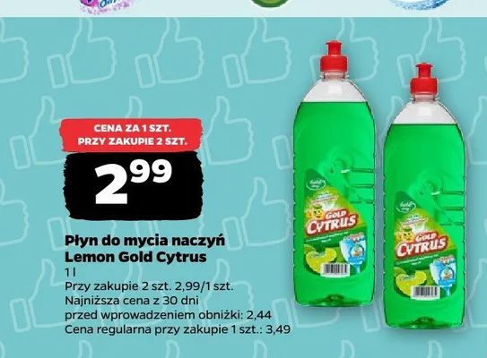 Płyn do mycia naczyń Gold Cytrus Lemon promocja w Netto
