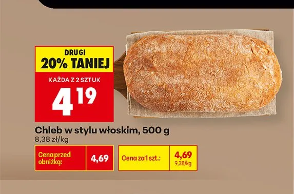 Chleb w stylu włoskim promocja w Biedronka
