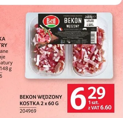 Bekon wędzony kostka Bell 2-pak promocja w Selgros