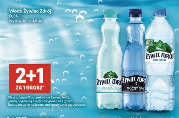 Woda gazowana Żywiec Zdrój Mocny Gaz promocja w Delikatesy Centrum