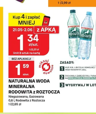 Naturalna woda mineralna Rodowita z Roztocza Niegazowana promocja w Chorten