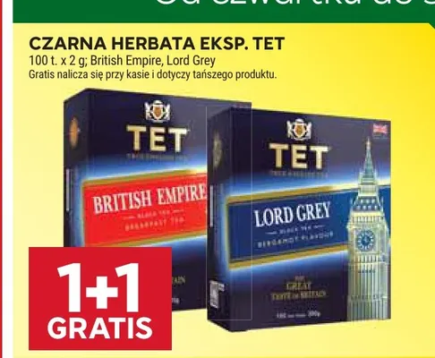 Czarna herbata ekspresowa Tet Lord Grey promocja w Stokrotka