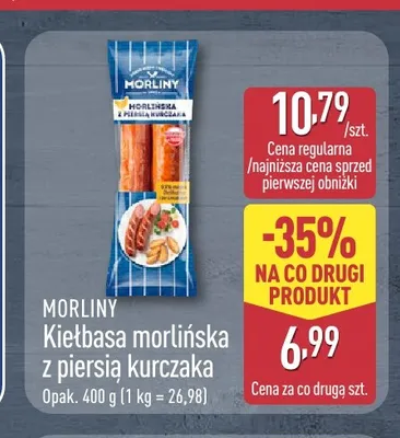 Kiełbasa morlińska z piersią kurczaka Morliny promocja w Aldi