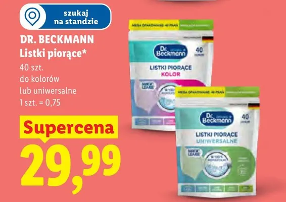 Listki piorące uniwersalne Dr. Beckmann promocja w Lidl