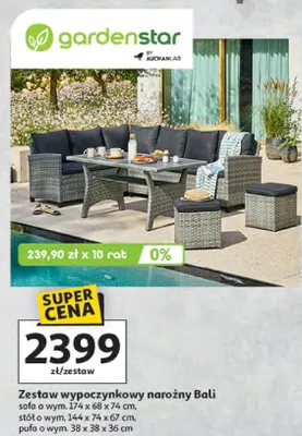 Zestaw wypoczynkowy narożny Bali promocja w Auchan
