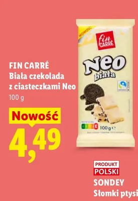 Biała czekolada z ciasteczkami Neo promocja w Lidl