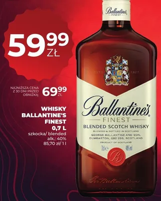 Whisky blended scotch whisky finest promocja w Duży Ben