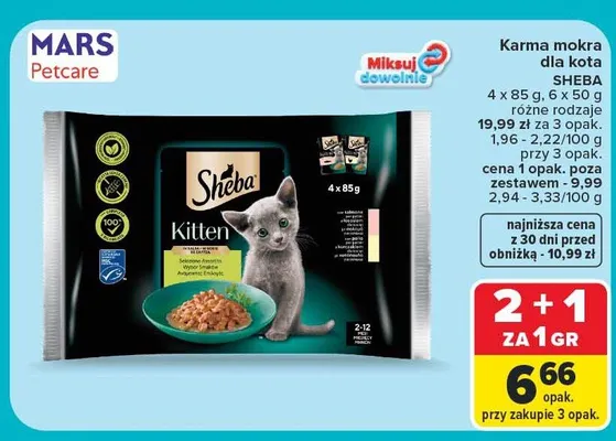 Karma mokra dla kota Sheba 6-pak promocja w Carrefour