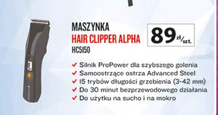 Maszynka Hair Clipper Alpha HC5150 promocja w Auchan