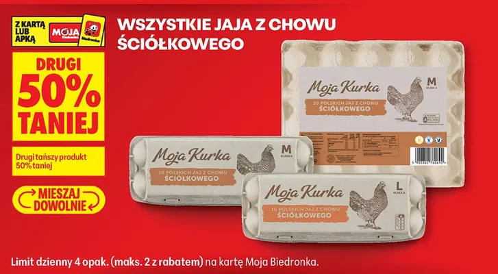 Jaja z chowu ściółkowego Moja Kurka L promocja w Biedronka