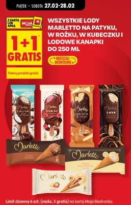 Lody na patyku Marletto Crunch Almond promocja w Biedronka