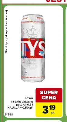 Piwo Tyskie Gronie promocja w Carrefour Express