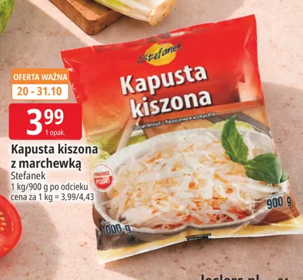 Kapusta kiszona z marchewką Stefanek promocja w Leclerc
