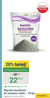 Mączka bazaltowa do wysiewu roślin Skamvit 20kg promocja w ERLI