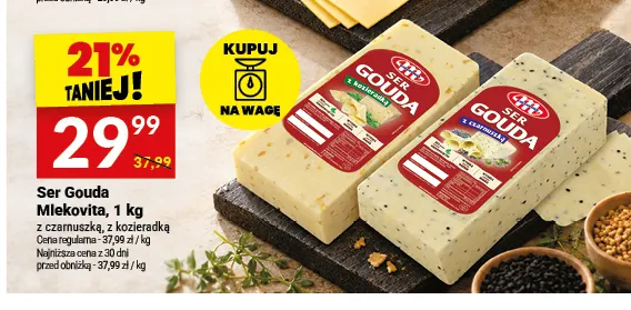 Ser gouda z czarnuszką Mlekovita promocja w Twój Market