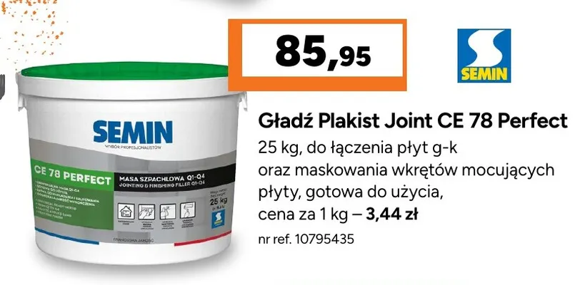 Gładź Plakist Joint Ce 78 Perfect Semin promocja w Bricoman