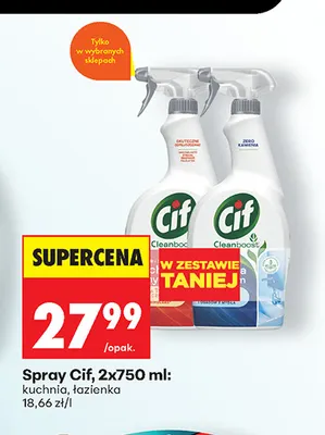 Spray Cif łazienka 2-pak promocja w Biedronka