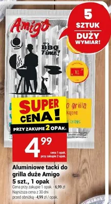 Aluminiowe tacki do grilla duże Amigo 5szt. promocja w Twój Market